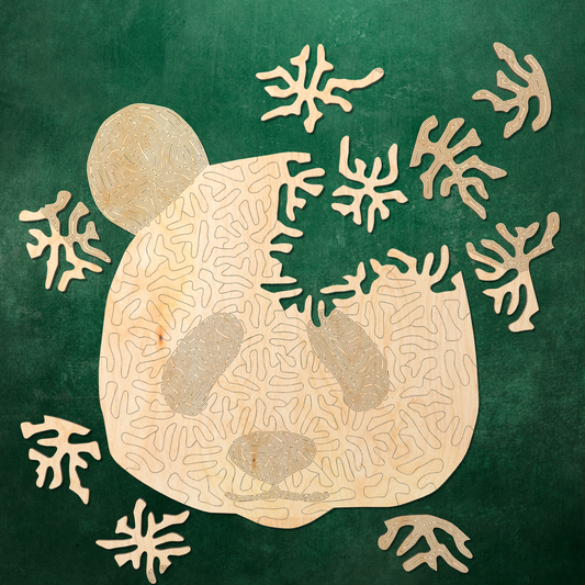 Panda | Houten Puzzel  | Chaos serie | 50 stukjes