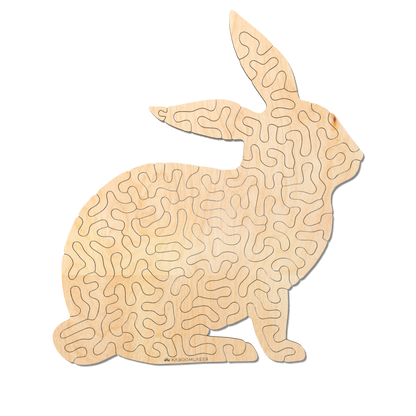 Kaninchen | Holzpuzzle für Kinder | Entropie-Serie | 47 Stück