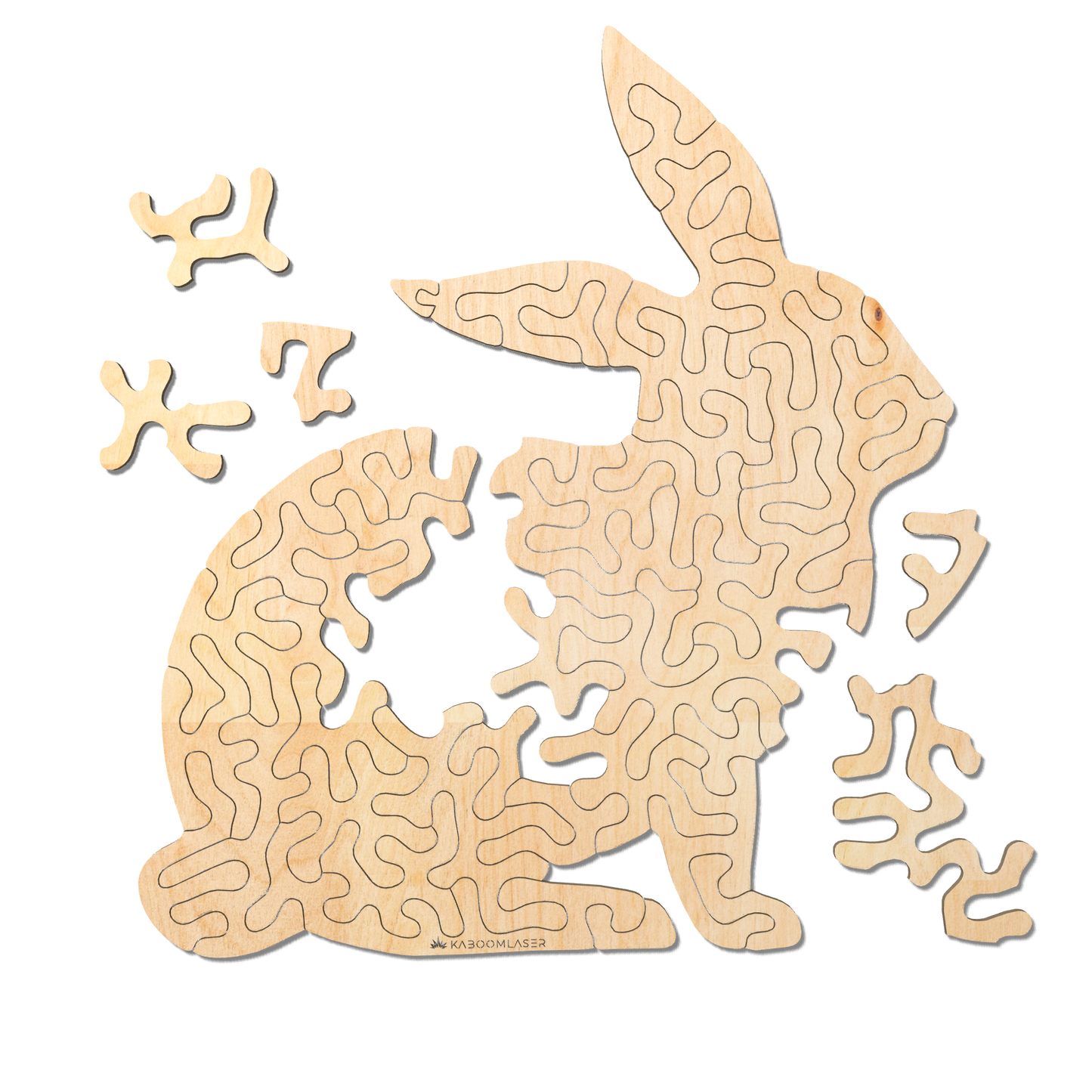Kaninchen | Holzpuzzle für Kinder | Entropie-Serie | 47 Stück