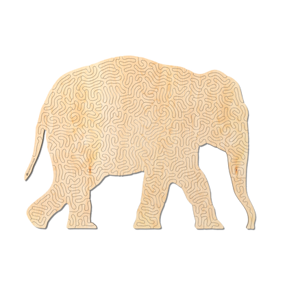 Elephant | Wooden Puzzle | Entropy series | 81 pieces